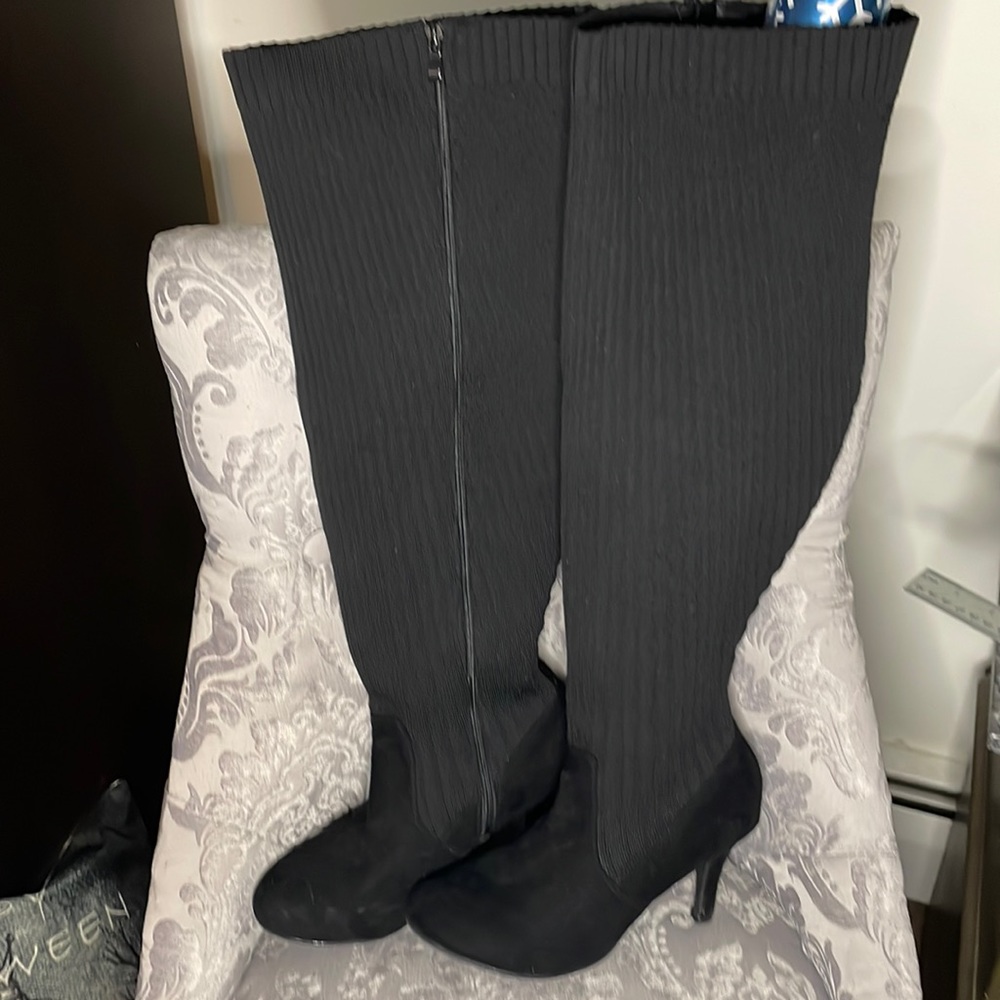 Torrid OTK Sweater Knit & Faux Suede Boots - 11